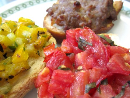Crostini carne verdure orto cucina